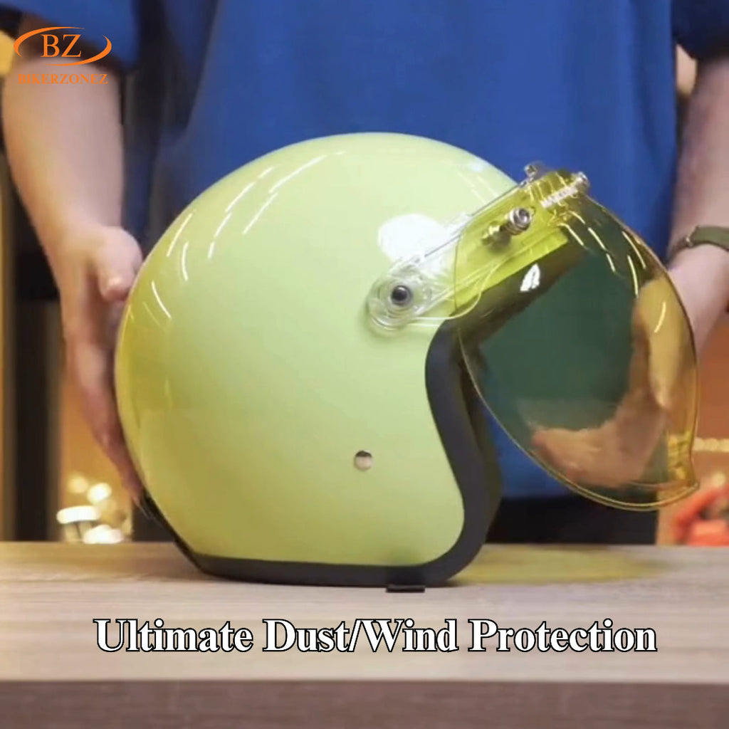 Retro Bubble Shield Visor – Three-Buckle Design