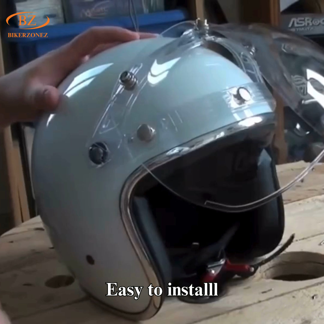 Retro Bubble Shield Visor – Three-Buckle Design