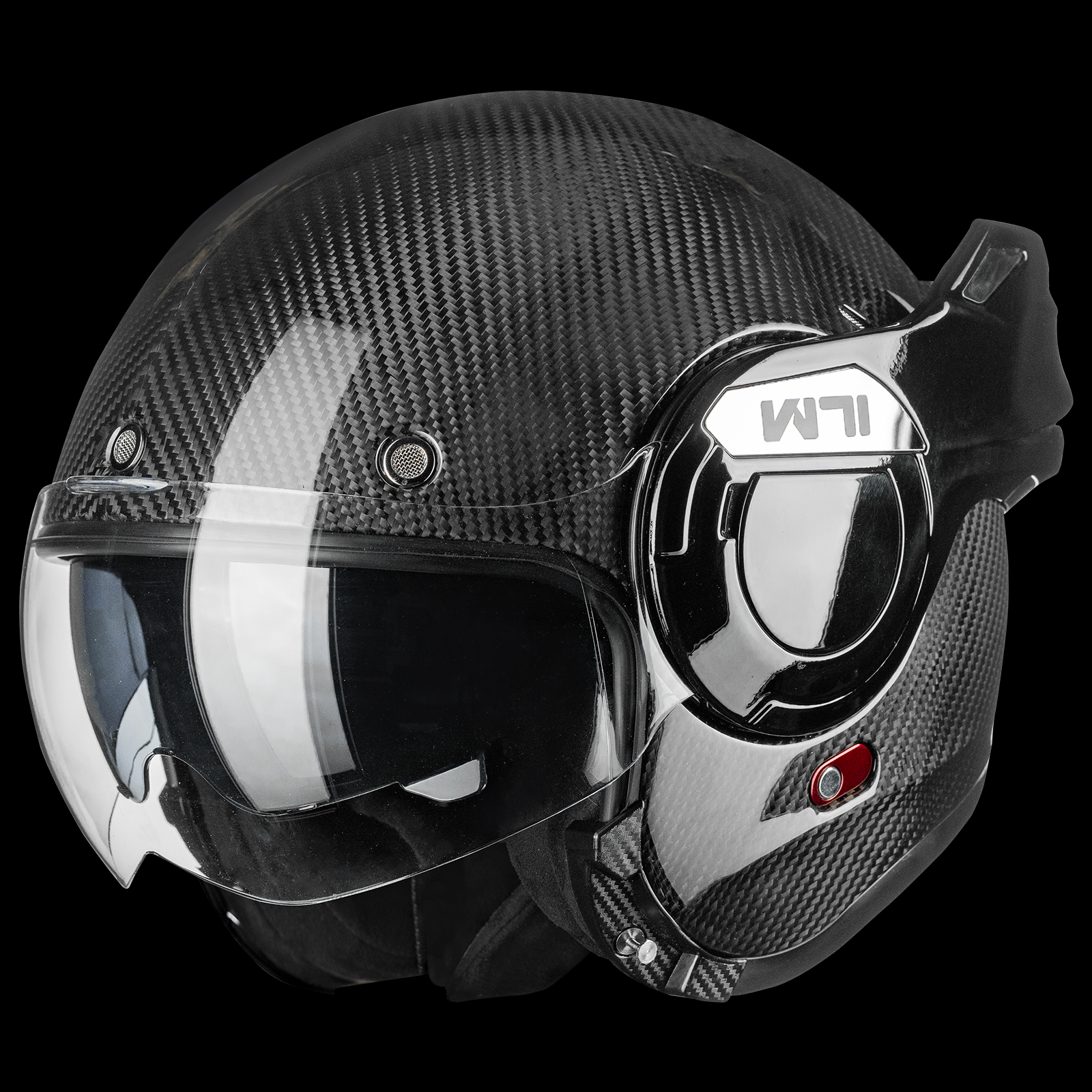 ILM Carbon Fiber Vintage Full Face Modular Motorcycle Helmet Model B707C