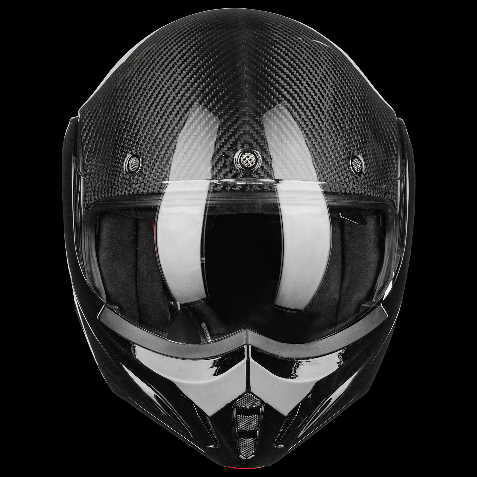 ILM Carbon Fiber Vintage Full Face Modular Motorcycle Helmet Model B707C