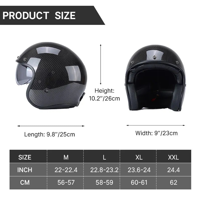 Carbon Fiber Retro Motorcycle Helmets