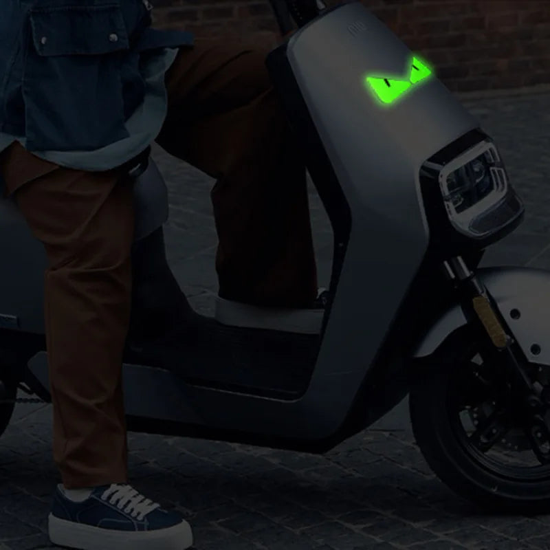 2 Reflective Devil's Eye stickers for motorcycle - improves night visibility and safety, durability, and fashion