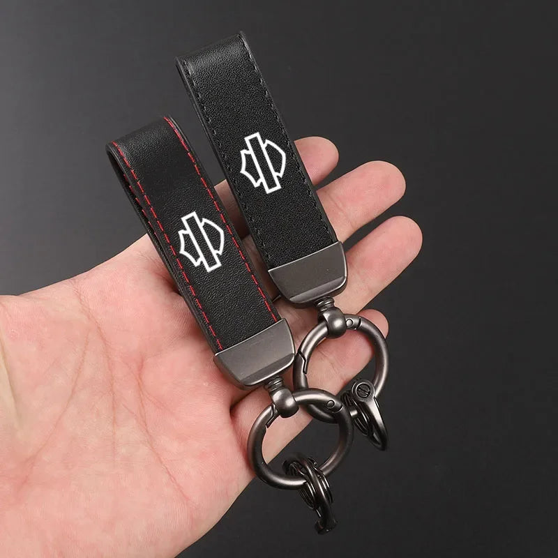 High-Grade Suede Leather Motorcycle Keychain