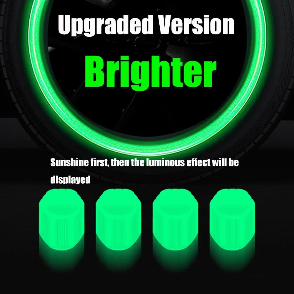 4PCS Luminous Valve Stem Caps