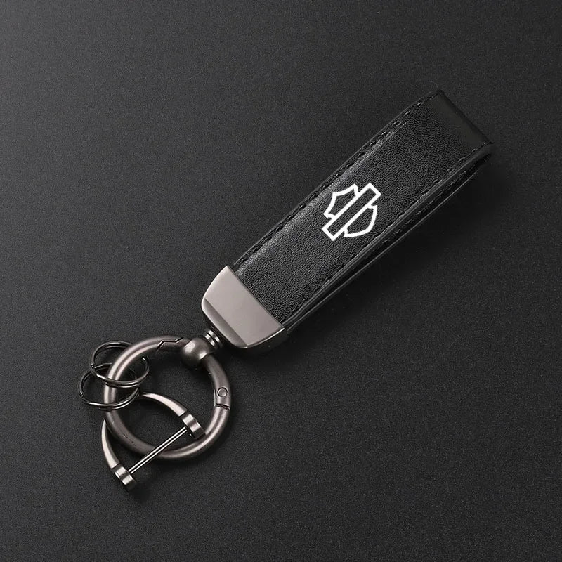 High-Grade Suede Leather Motorcycle Keychain
