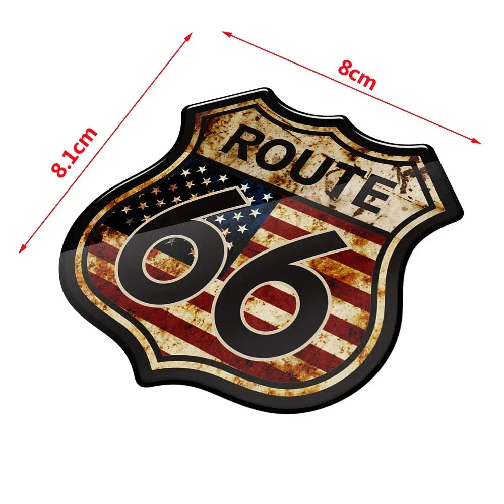 3D Route 66 Vintage Sticker