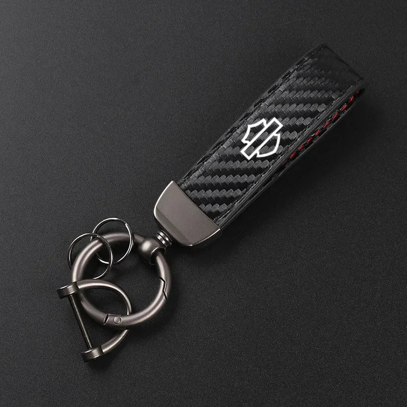 High-Grade Suede Leather Motorcycle Keychain