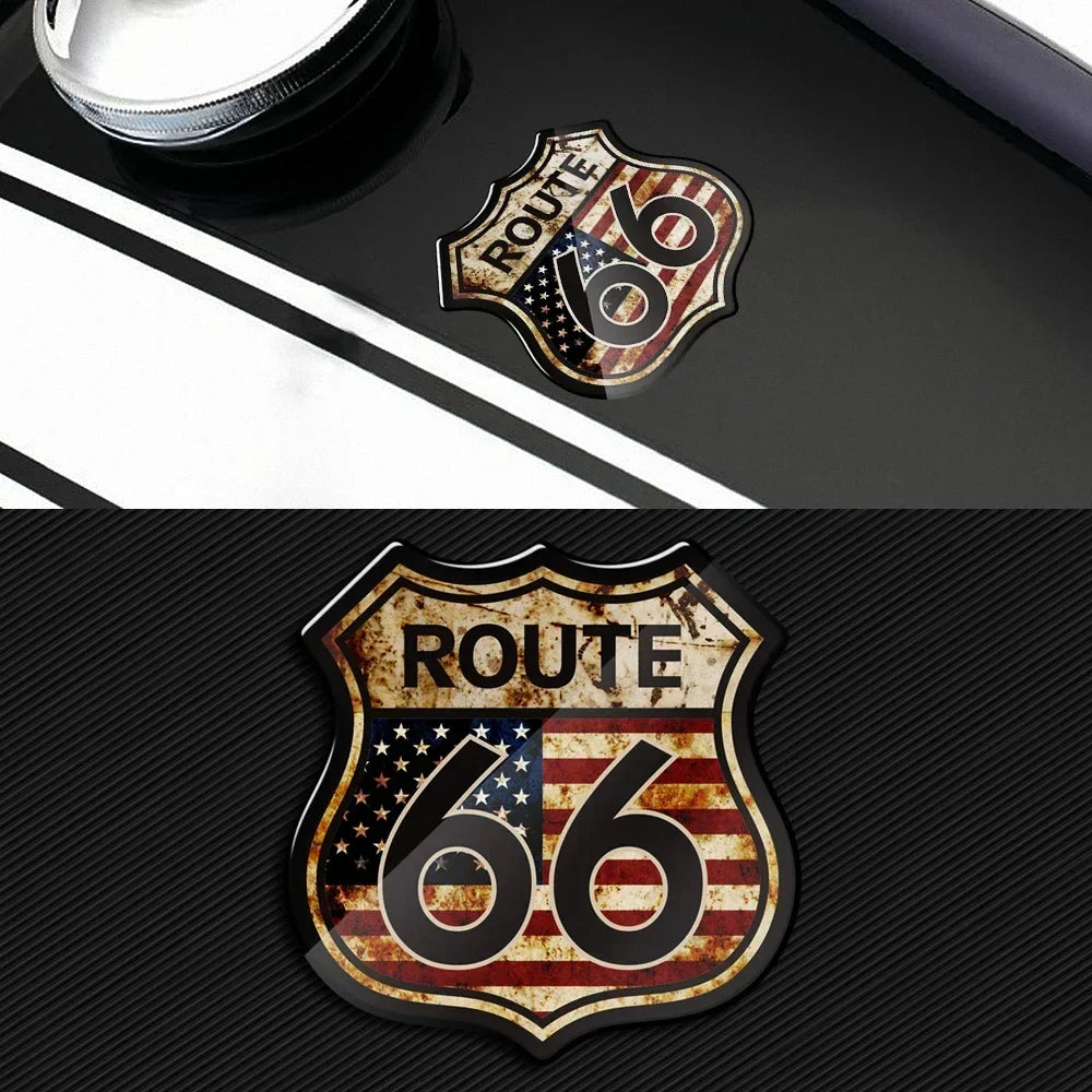 3D Route 66 Vintage Sticker