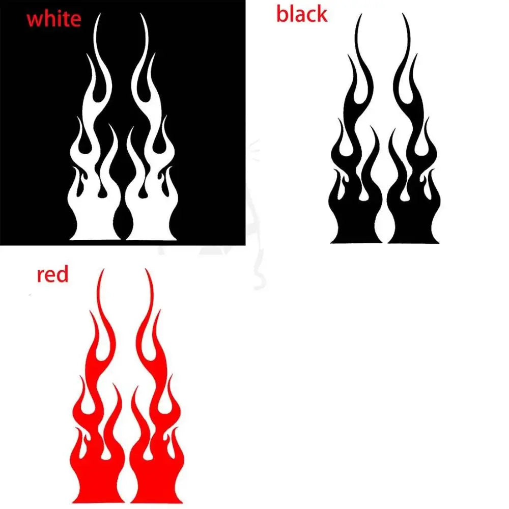 2Pcs/Set Flame Skulls Decals Motorcycle