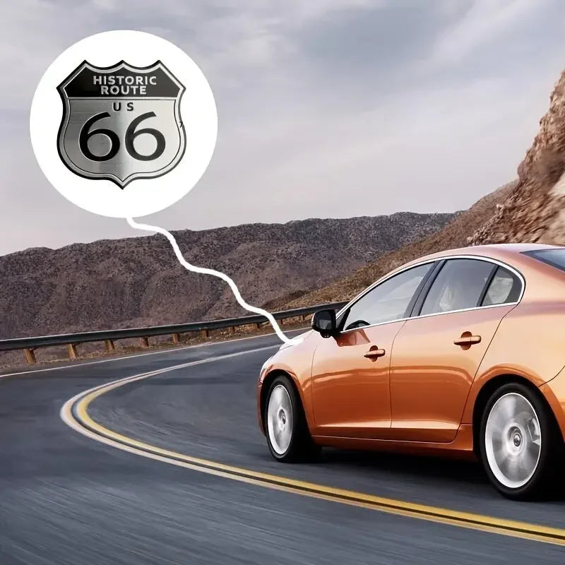 Aluminum Stickers 3D 66 Historic Route