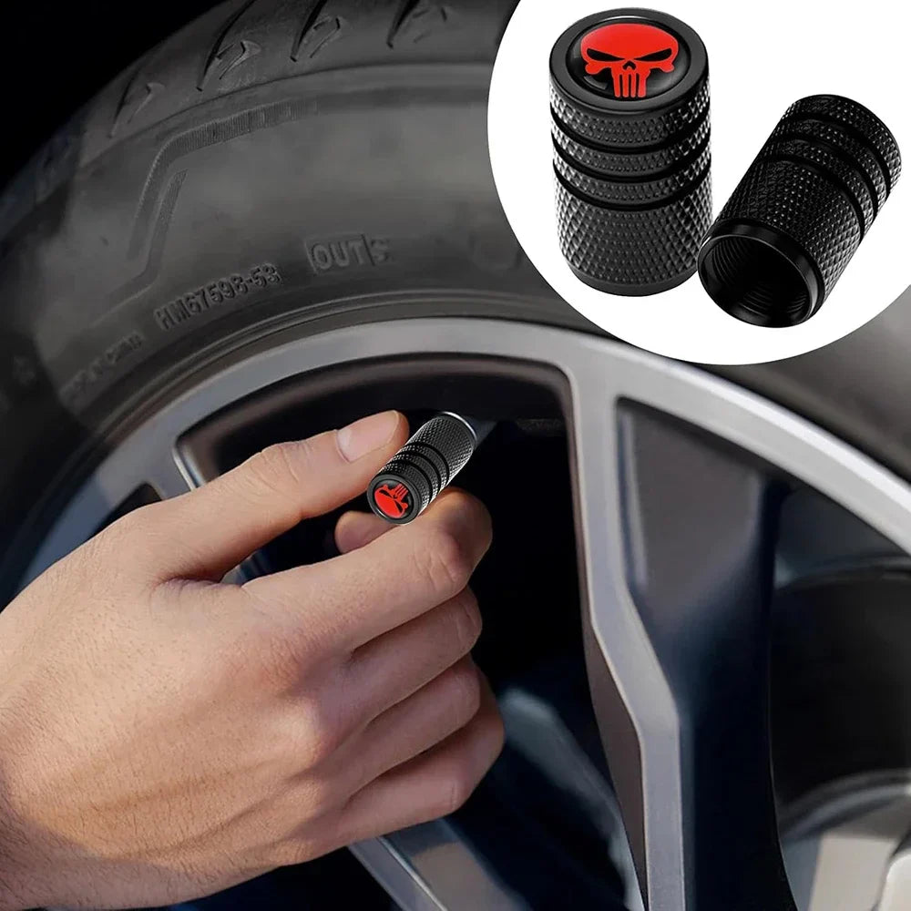 4PCS Skull Valve Stem Caps