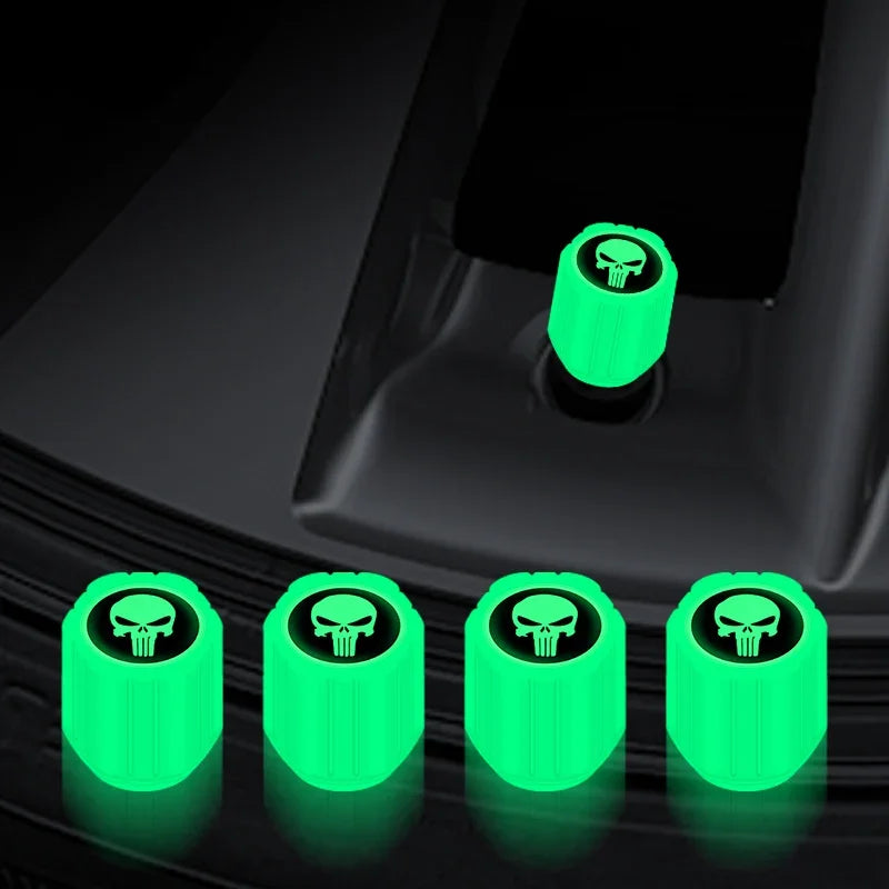 4PCS Luminous Valve Stem Caps