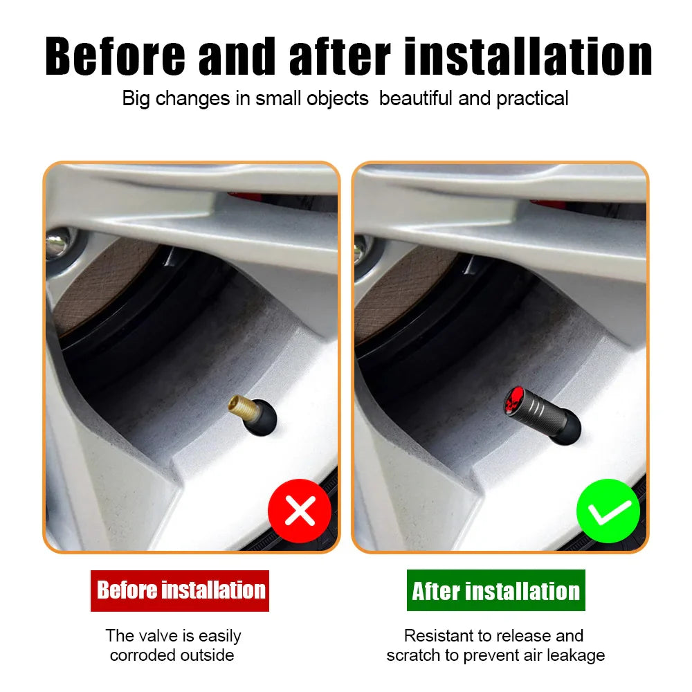 4PCS Skull Valve Stem Caps