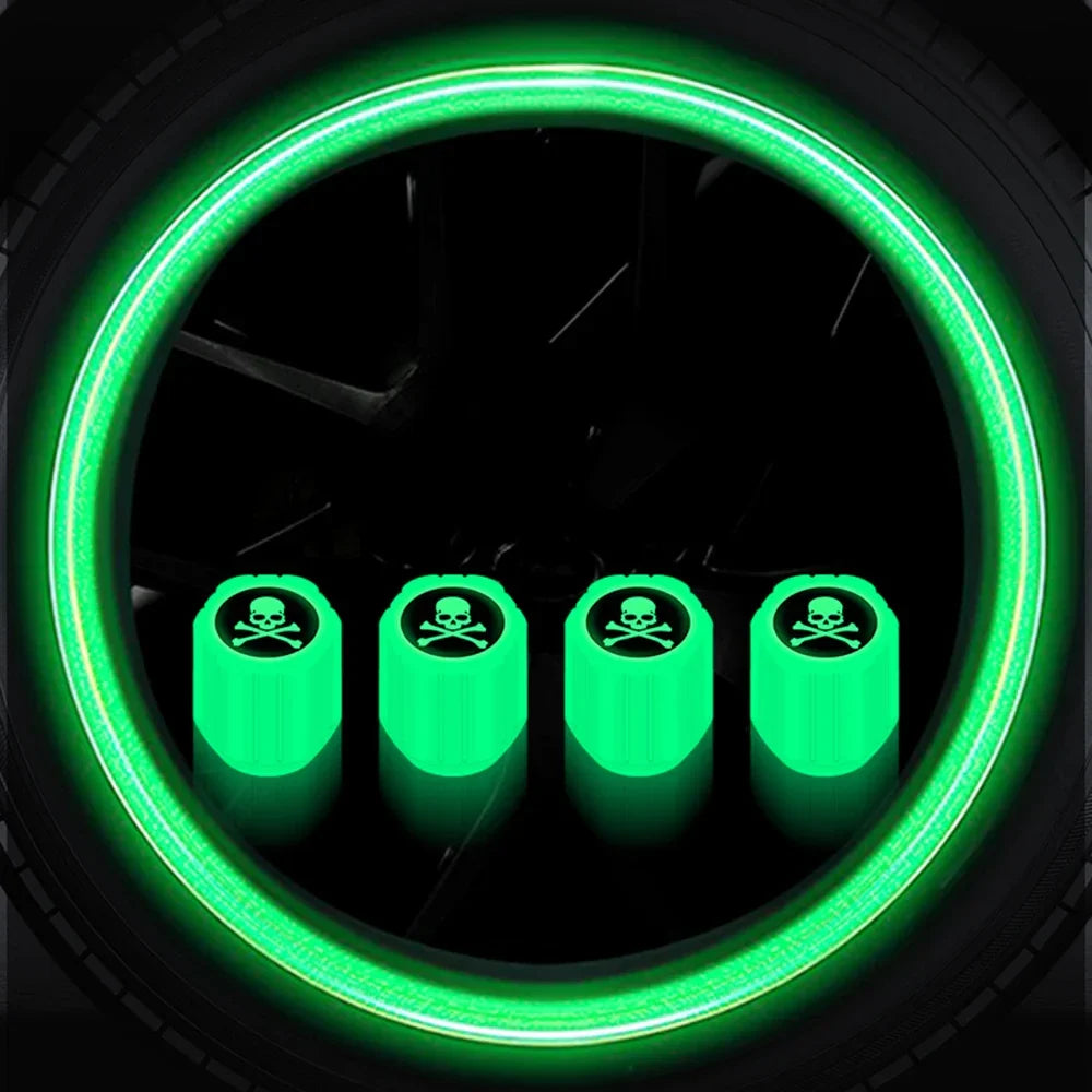 4PCS Luminous Valve Stem Caps
