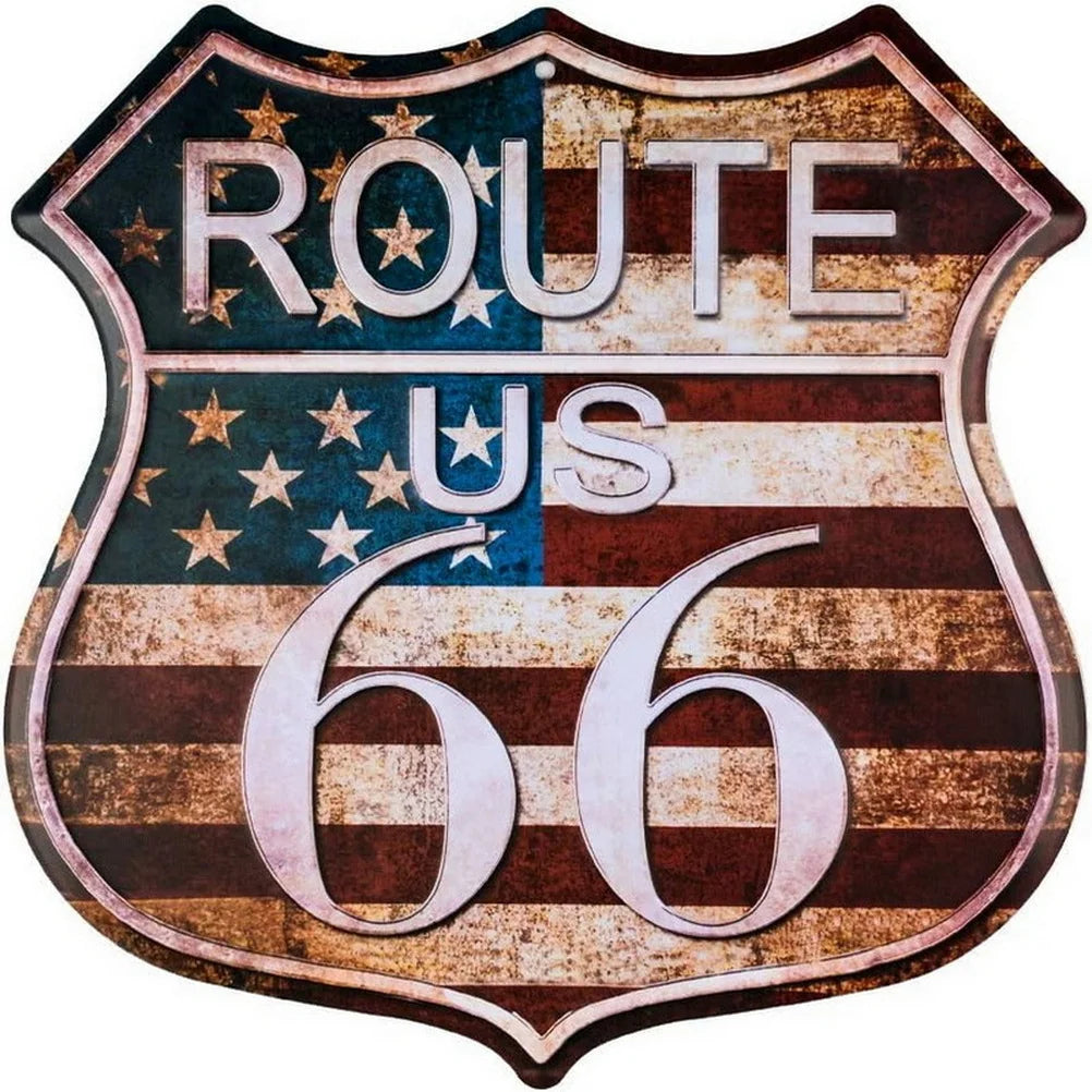 Route 66 American Dreams Shield Metal Tin Signs Posters