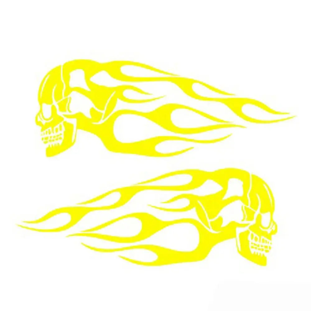 2Pcs/Set Flame Skulls Decals Motorcycle