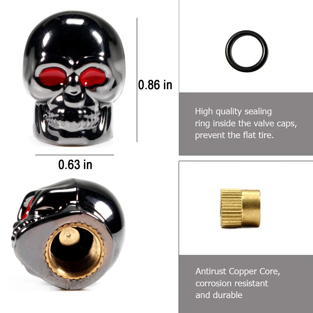 ABS Skull Valve Stem Caps