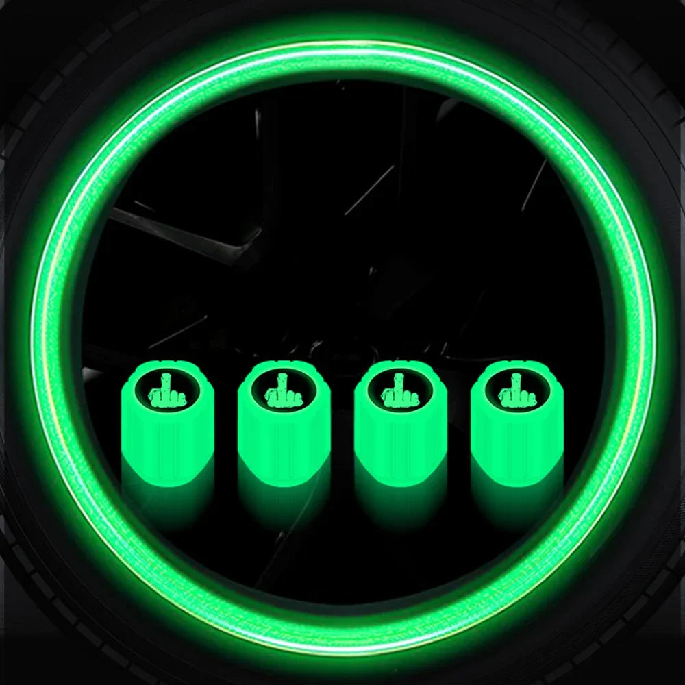 4PCS Luminous Valve Stem Caps