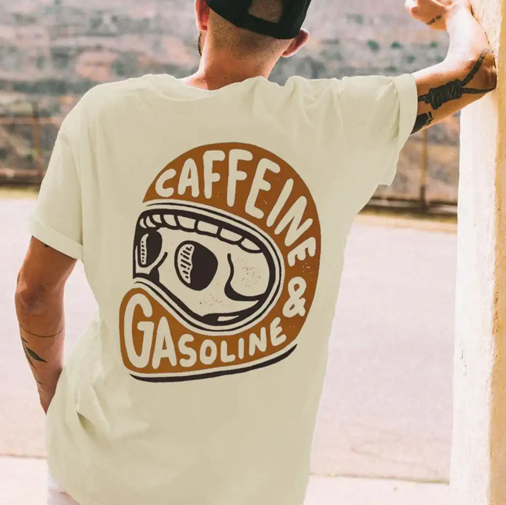 Caffeine & Gasoline Graphic Cotton T-shirt Unisex