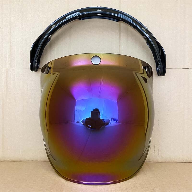 Retro Bubble Shield Visor – Three-Buckle Design